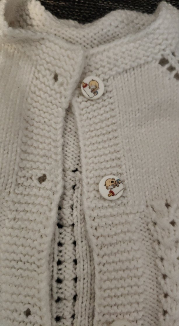 Kız Çocuk Örgü Kolsuz Beyaz Hırka - Görsel 2