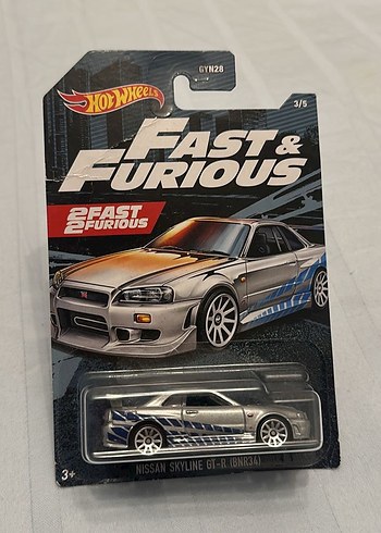 Hot Wheels Gri Nissan Skyline GT-R (BNR34) Oyuncak Araba