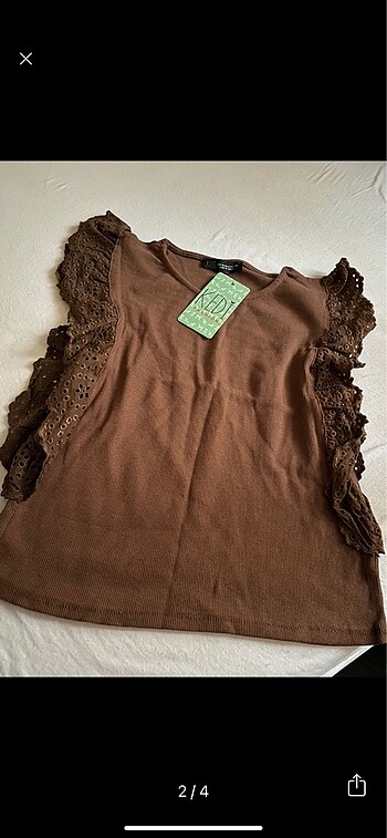 Zara Fitilli Dantel Detaylı Bluz