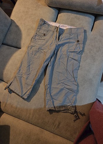 Gri yazlık kargo kapri pantolon - Görsel 3