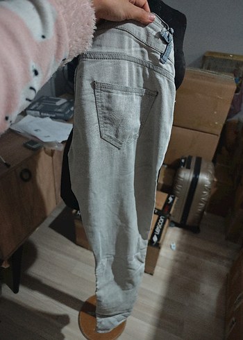 Gri Kadın Kot Pantolon - Görsel 2