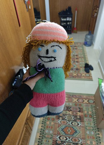 Antika El yapımı bez bebek - Görsel 2