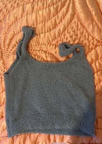 Mavi Triko Askılı Kadın Süveter - Görsel 2