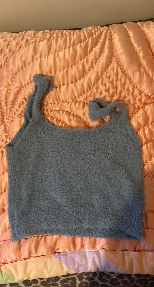 Mavi Triko Askılı Kadın Süveter - Görsel 2