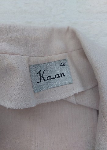 Diğer Bej Midi Kadın Keten Blazer Ceket