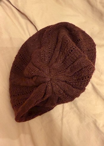 Kahverengi Örgü Kadın Bere - Görsel 2