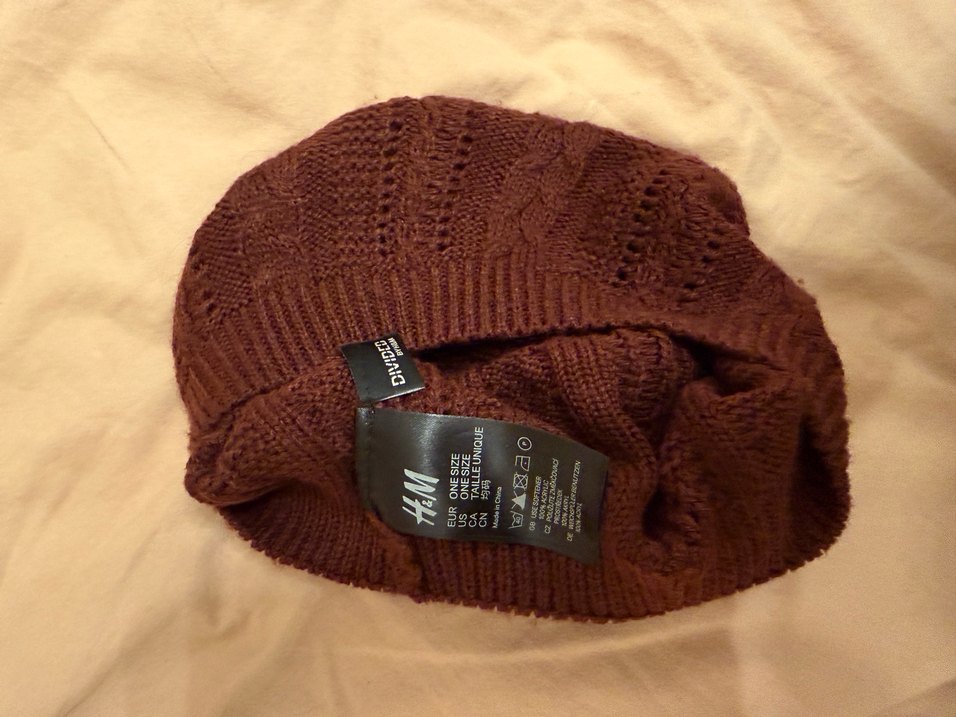 Kahverengi Örgü Kadın Bere - Görsel 3