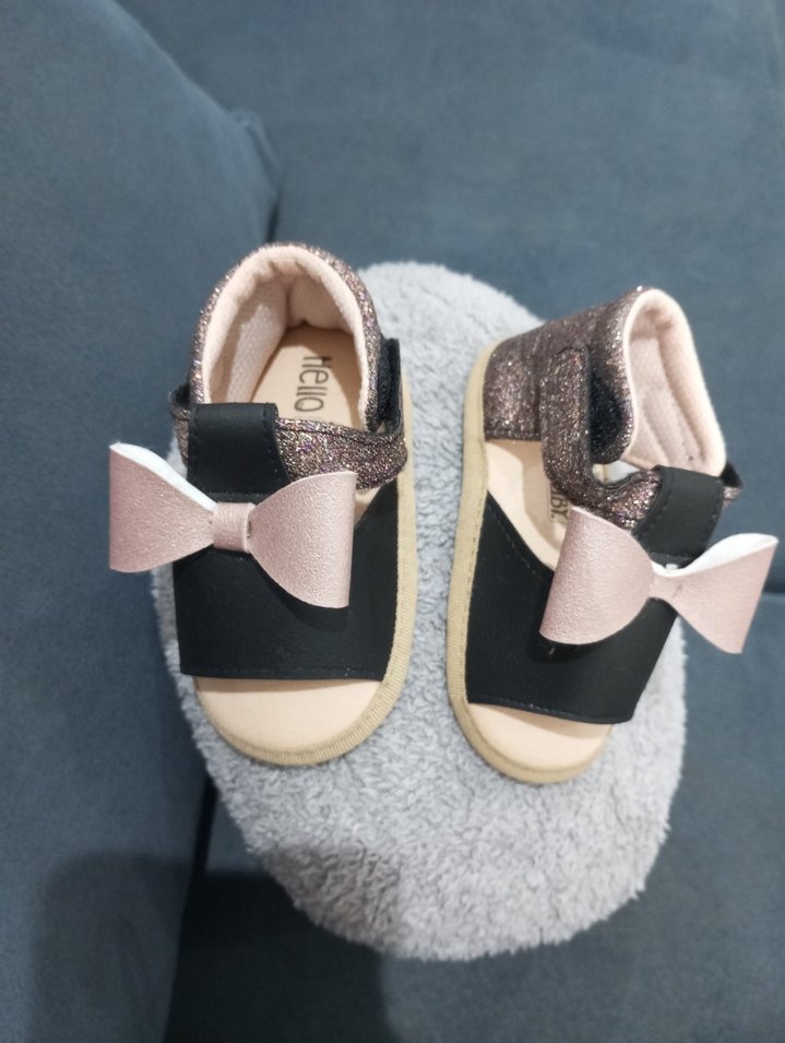 Kız Çocuk Siyah Fiyonklu sandalet - Görsel 4