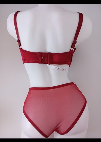 Kırmızı Minimalist Sütyen ve Külot Takımı - Görsel 2