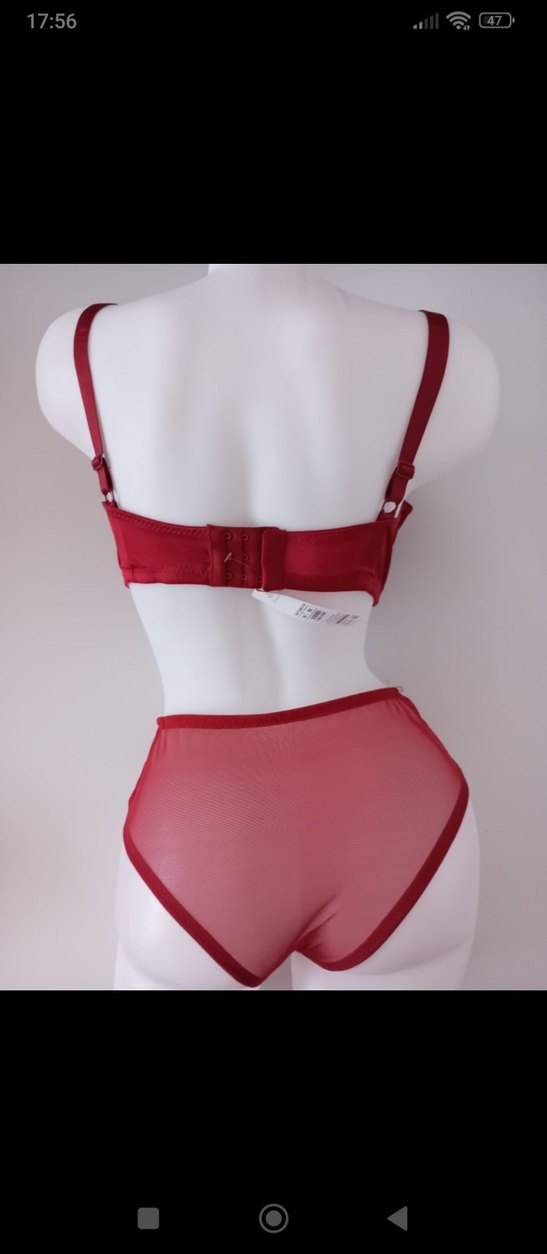 Kırmızı Minimalist Sütyen ve Külot Takımı - Görsel 2