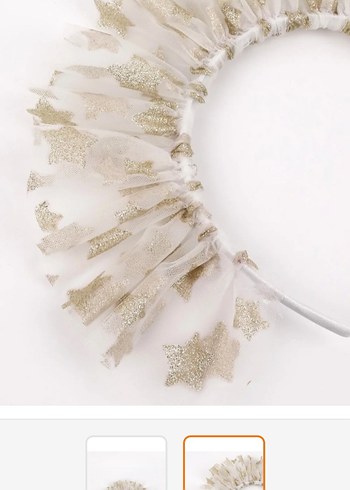 Beyaz Fırfırlı yıldızlı çocuk saç Aksesuarı - Görsel 2