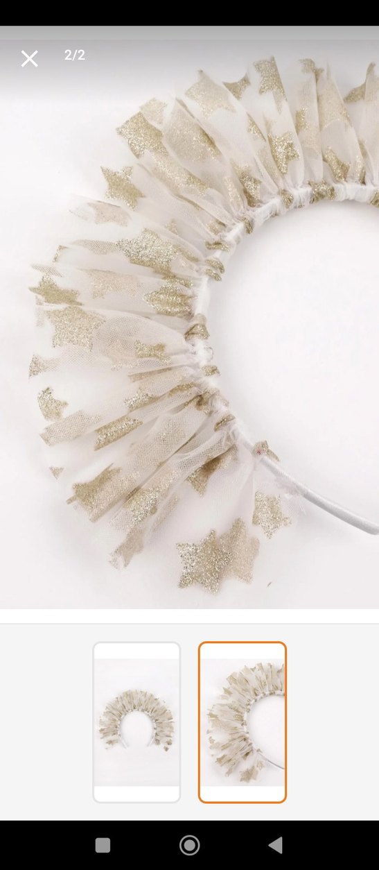 Beyaz Fırfırlı yıldızlı çocuk saç Aksesuarı - Görsel 2