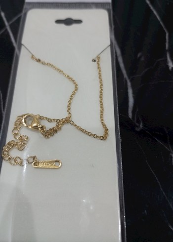 Pembe Taşlı Zincir Detaylı Kadın çelik Kolye - Görsel 3