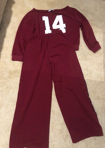 Bordo Kadın Oversize Eşofman Takımı - Görsel 2