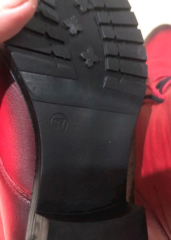 Kırmızı hakiki deri bot - Görsel 5