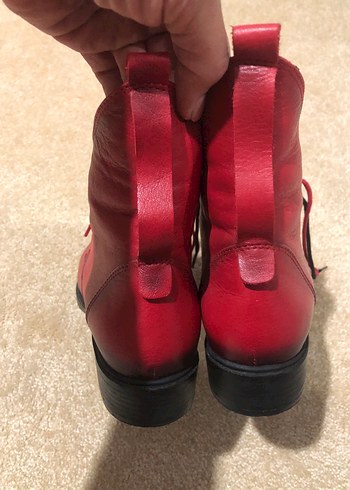 Kırmızı hakiki deri bot - Görsel 4