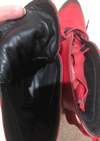 Kırmızı hakiki deri bot - Görsel 6