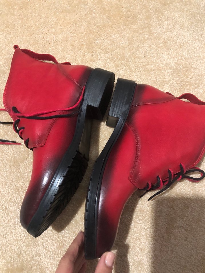 Kırmızı hakiki deri bot - Görsel 3