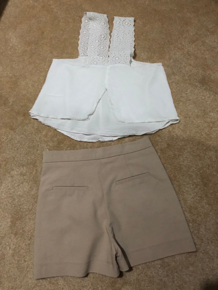 Bej Yüksek Bel Mini Kadın Şort - Görsel 2