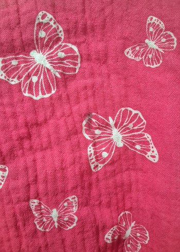 Pembe Kelebek Desenli Kız Elbisesi kız çocuk elbise - Görsel 5