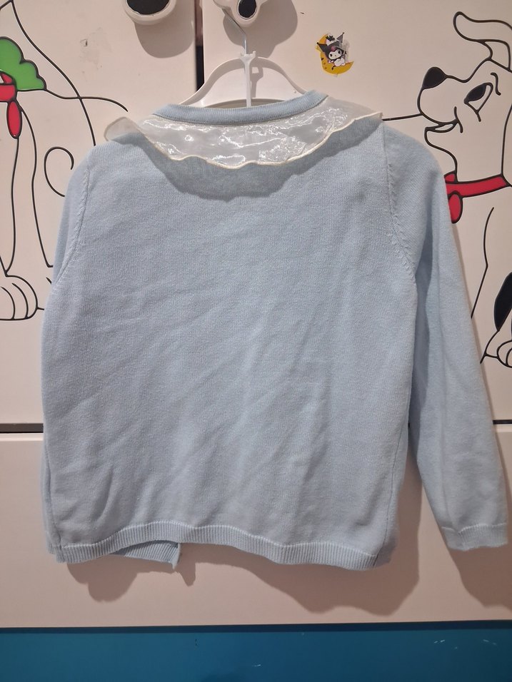 Düğmeli Mavi Kız Hırka kazak hırka - Görsel 3