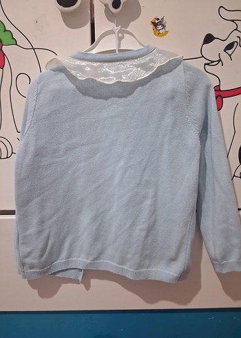 Mavi Kız Çocuk Düğmeli Uzun Kollu Hırka kazak hırka mont - Görsel 3