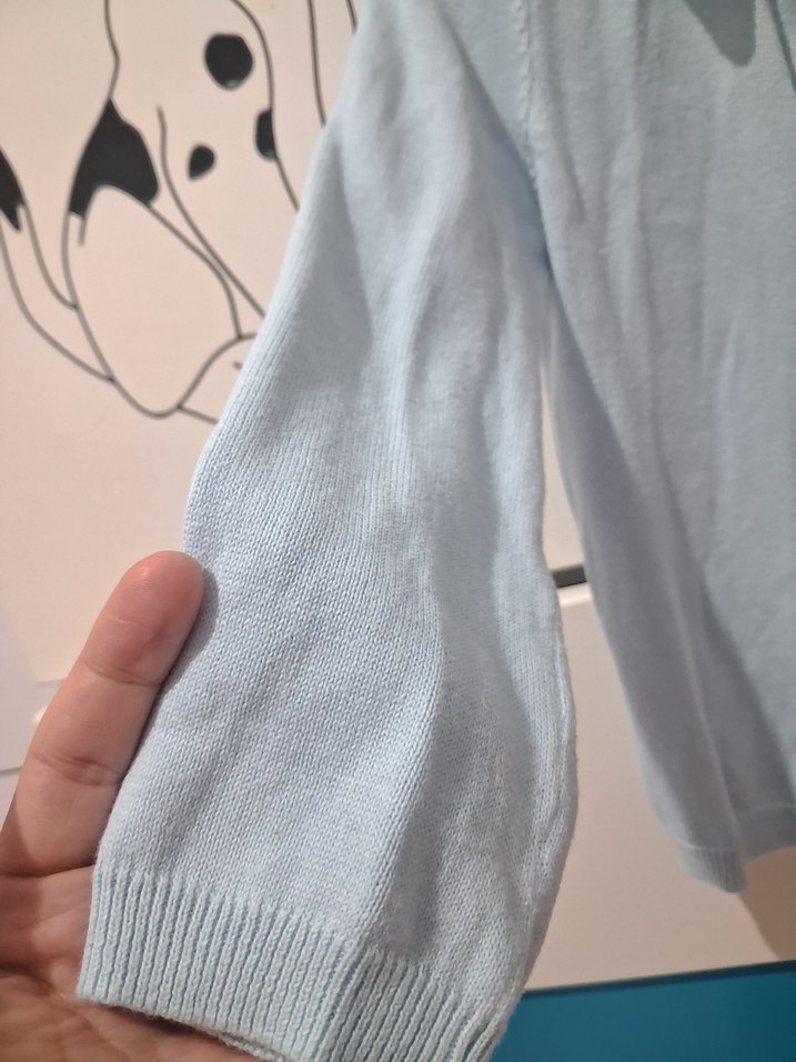 Mavi Kız Çocuk Düğmeli Uzun Kollu Hırka kazak hırka mont - Görsel 5