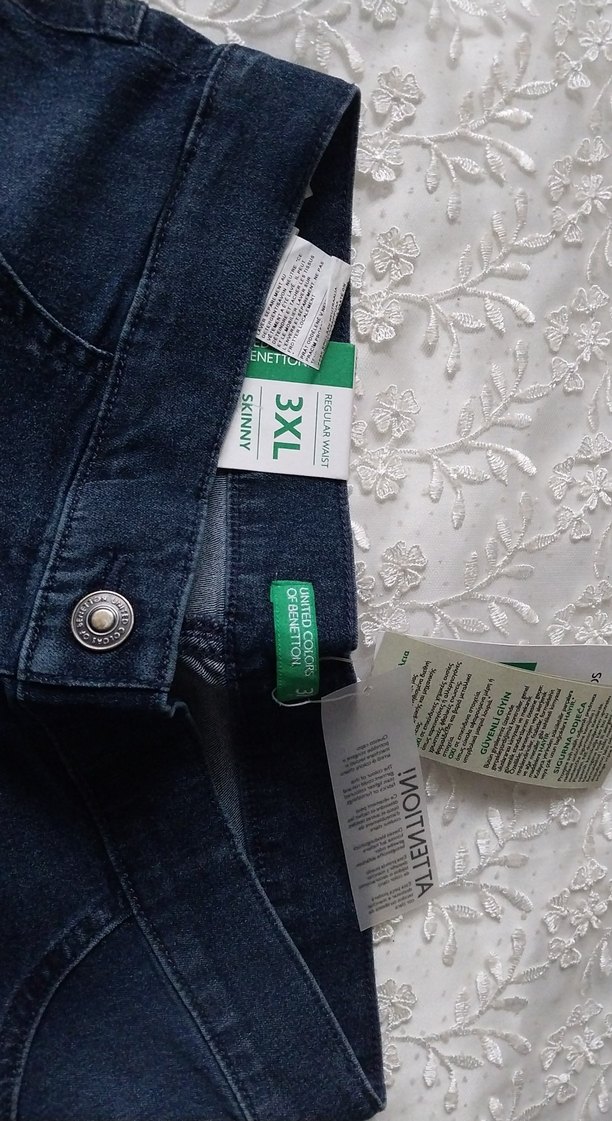 Benetton Lacivert regular 3Xl Jean - Görsel 3