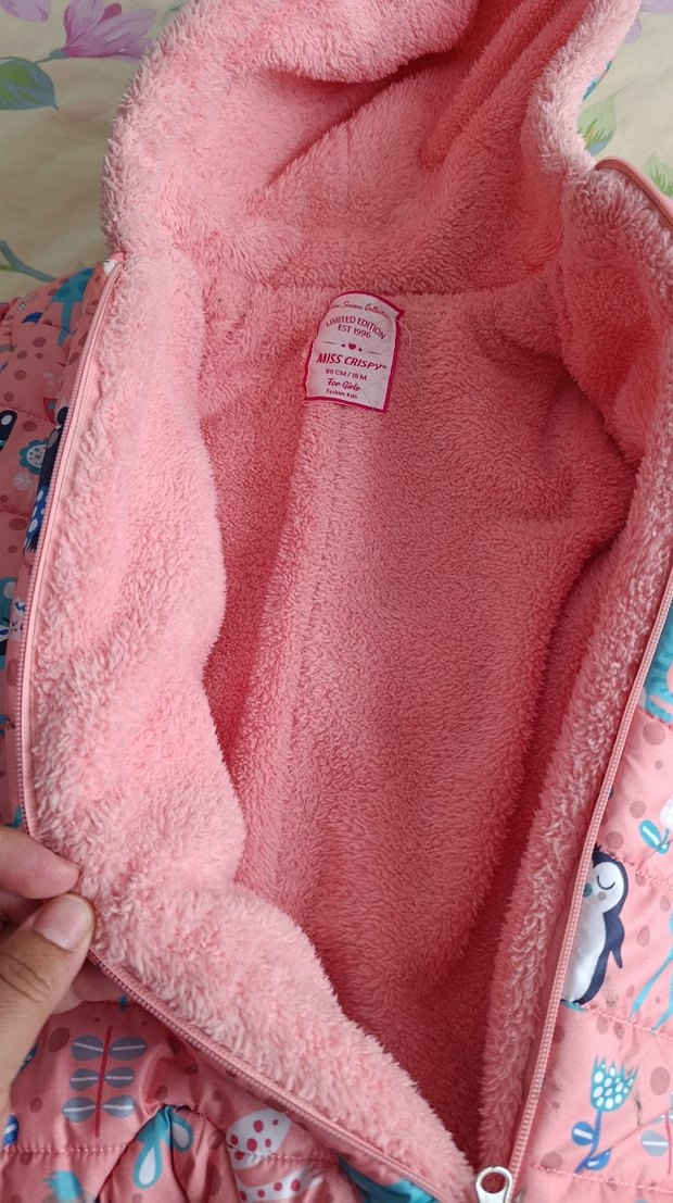 Renkli Desenli Pembe Bebek Kız Tulumu - Görsel 2