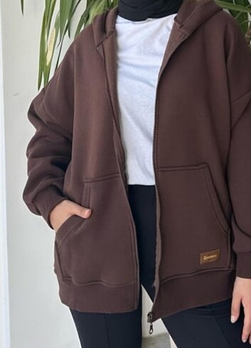 LC Waikiki Fermuarlı Hırka Kahve