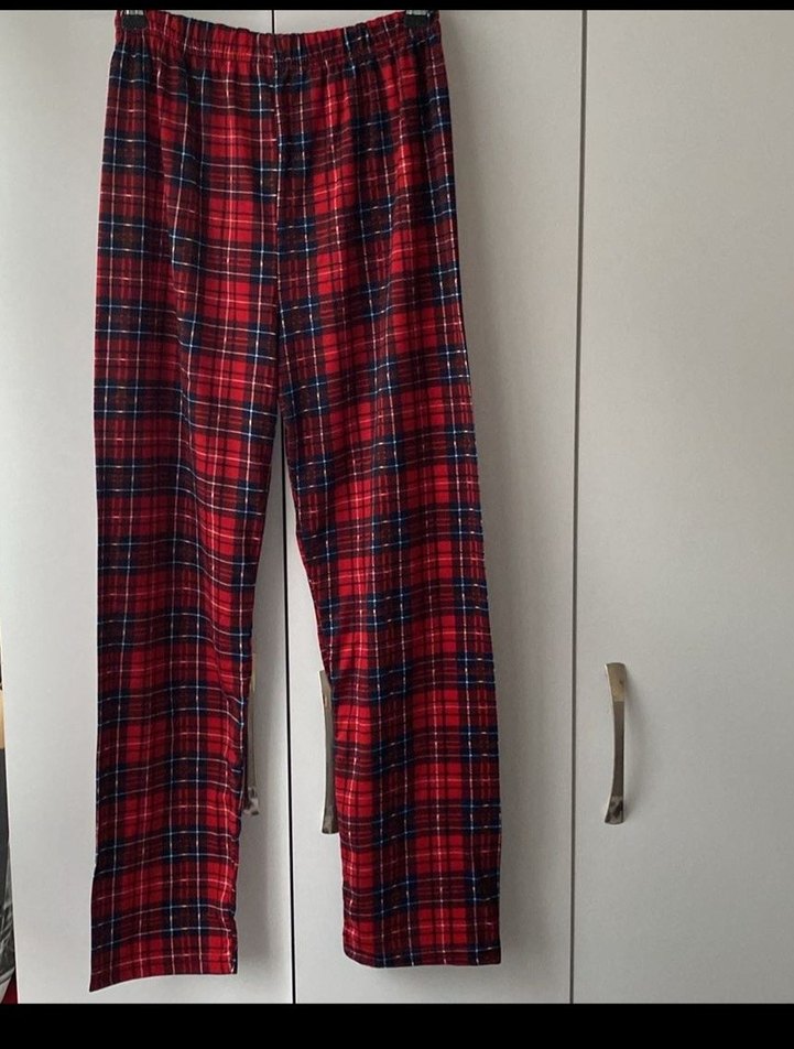 Kırmızı Ekoseli Rahat Erkek Pijama Altı - Görsel 2