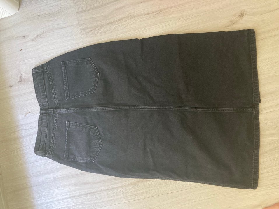 Midi Denim Etek Yan Yırtmaçlı - Görsel 2