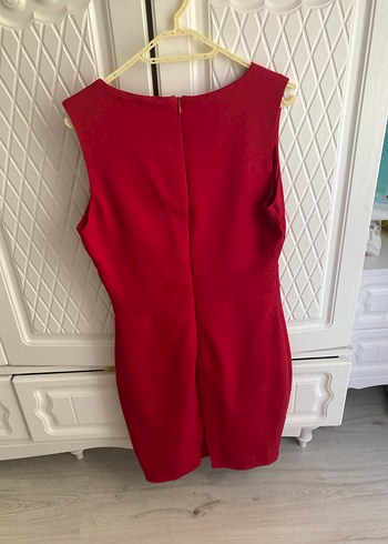Kırmızı Midi Kalem Elbise - Görsel 3