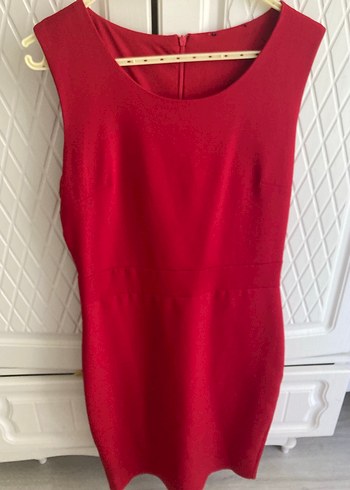 Kırmızı Midi Kalem Elbise - Görsel 2