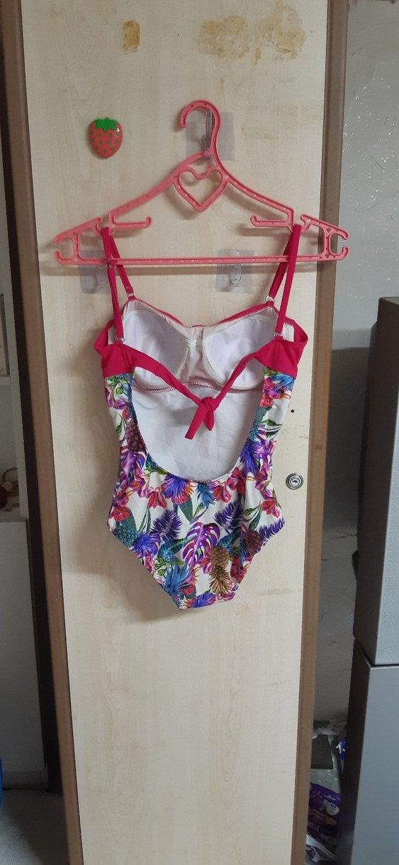 Renkli Desenli, Düğmeli, İnce Askılı Mayo - Görsel 5