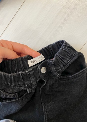 9-12 Ay Beden Siyah Erkek Çocuk Bol Kesim Denim Pantolon