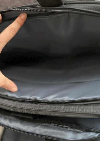 Gri Deri  Laptop Çantası - Görsel 4