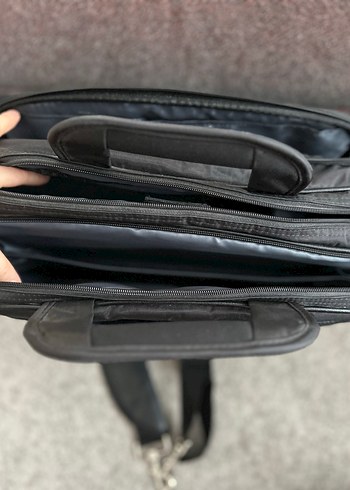Gri Deri  Laptop Çantası - Görsel 6