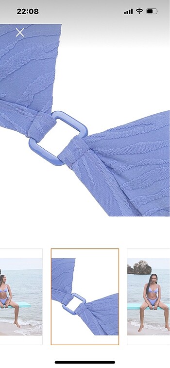 36 Beden Twist jakarlı bikini set