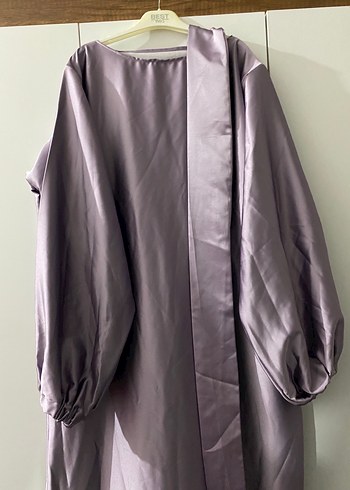 Mor Uzun, Salaş, Drapeli Kadın Elbise - Görsel 4