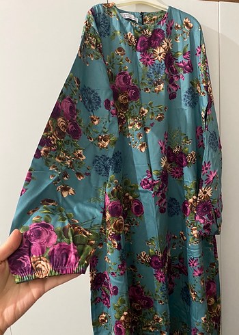 Çiçek Desenli Uzun Bohem Elbise - Görsel 2