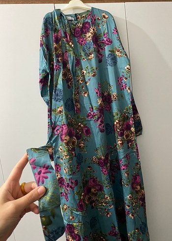 Çiçek Desenli Uzun Bohem Elbise - Görsel 4