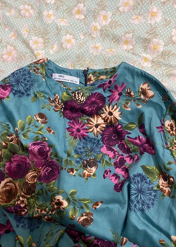 Çiçek Desenli Uzun Bohem Elbise - Görsel 6