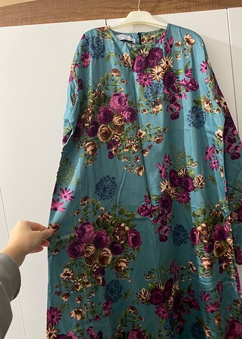 Çiçek Desenli Uzun Bohem Elbise - Görsel 3