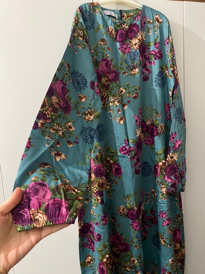 Çiçek Desenli Uzun Bohem Elbise - Görsel 2