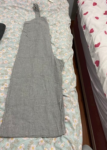 Kadın Gri Keten Midi Tulum - Görsel 10