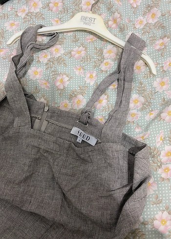 Kadın Gri Keten Midi Tulum - Görsel 8