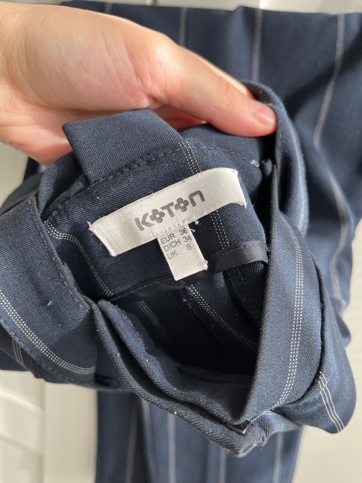 Lacivert Kadın Kemerli Kumaş Pantolon - Görsel 3