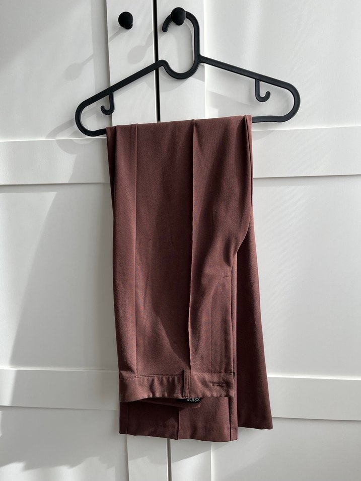 Düğmeli Kadın Kumaş Pantolon - Bej - Görsel 2