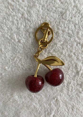 Bordo Boncuklu Kiraz Anahtarlık Muadil - Görsel 3